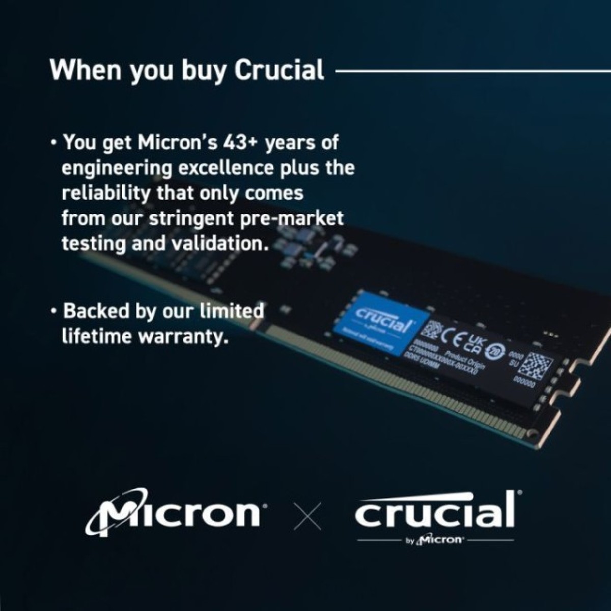 Модуль пам'яті для комп'ютера DDR5 8GB 4800 MHz Micron (CT8G48C40U5T) 98_98.jpg - фото 3