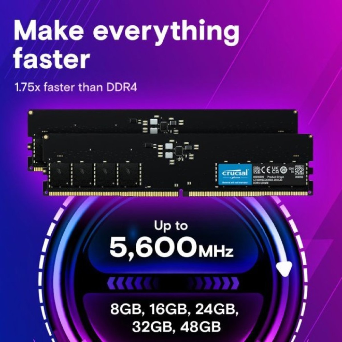 Модуль пам'яті для комп'ютера DDR5 64GB 5600 MHz Micron (CT64G56C46U5) 98_98.jpg - фото 3