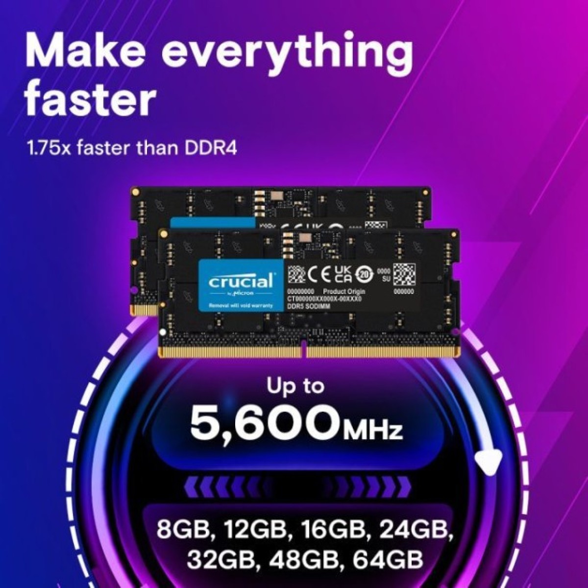 Модуль памяти для ноутбука SoDIMM DDR5 48GB 5600 MHz Micron (CT2K24G56C46S5) 98_98.jpg - фото 4