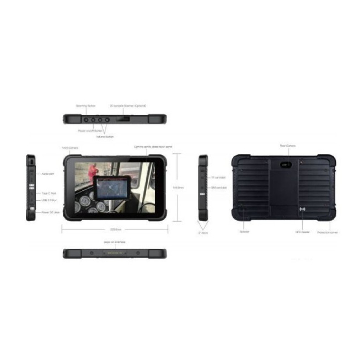 Планшет AGN T86X 8" 8/128GB / LTE / NFC/ 2D Scaner/MIL-STD-810H Black (5117978889898) 98_98.jpg - фото 4