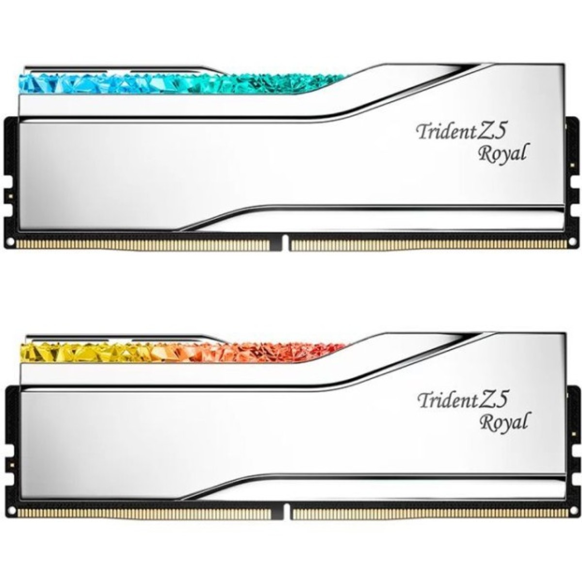 Модуль памяти для компьютера DDR5 32GB (2x16GB) 7600 MHz Trident Z5 Royal Silver G.Skill (F5-7600J3646G16GX2-TR5S) 256_256.jpg