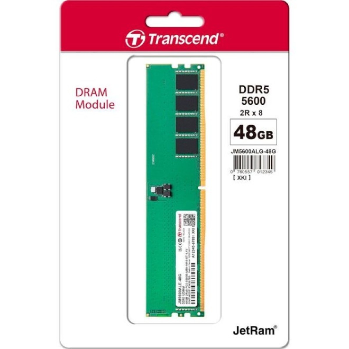 Модуль пам'яті для комп'ютера DDR5 48GB 5600 MHz Transcend (JM5600ALE-48G) 98_98.jpg - фото 2