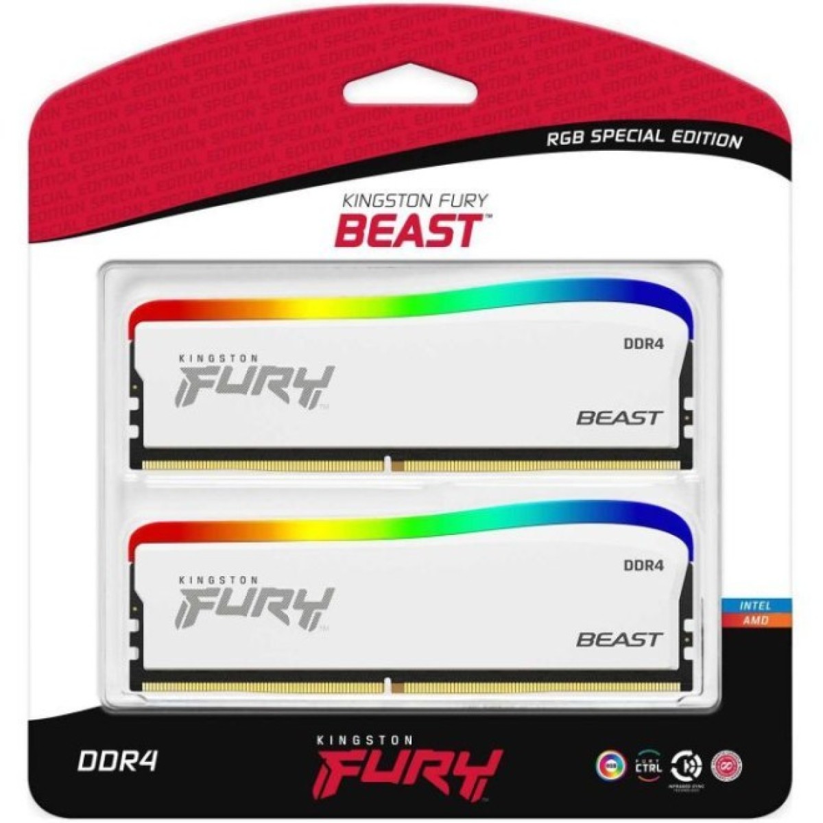 Модуль памяти для компьютера DDR4 16GB (2x8GB) 3200 MHz Beast White RGB SE Kingston Fury (ex.HyperX) (KF432C16BWAK2/16) 98_98.jpg - фото 3