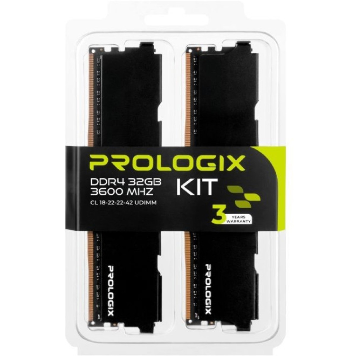 Модуль пам'яті для комп'ютера DDR4 32GB (2x16GB) 3600 MHz Black Prologix (PRO32GB3600B4K) 98_98.jpg - фото 7