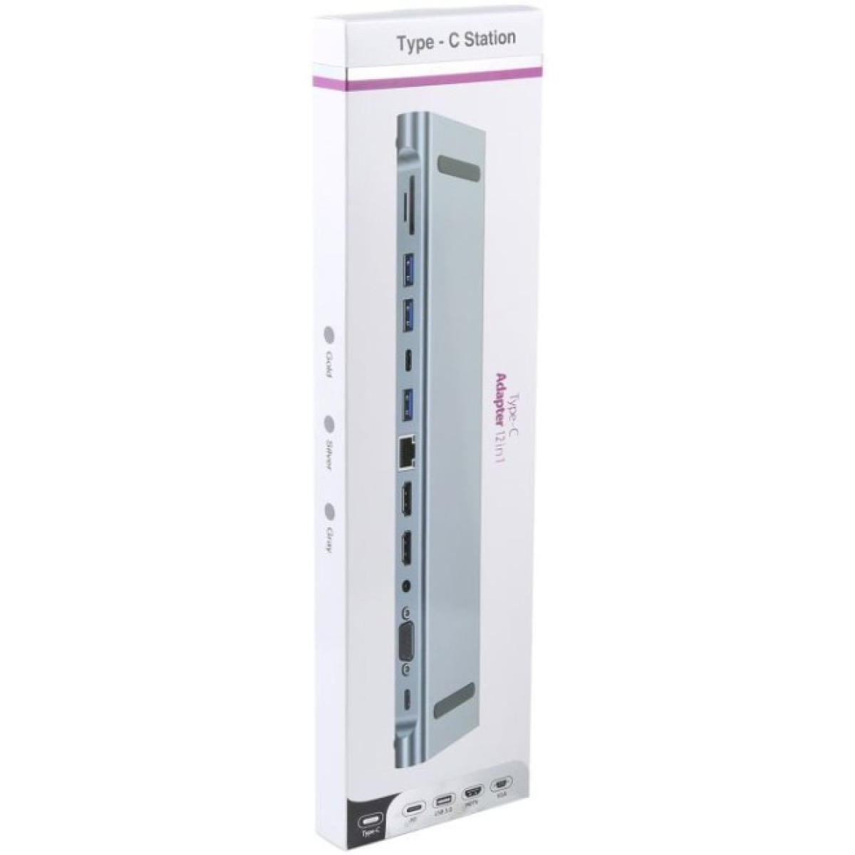Док станція Dynamode 11-in-1 USB-C to HDTV 4K/30Hz, VGA, 1хUSB3.0, RJ45, Type-C PD, Audio, SD/MicroSD (BYL-2003) 98_98.jpg - фото 2