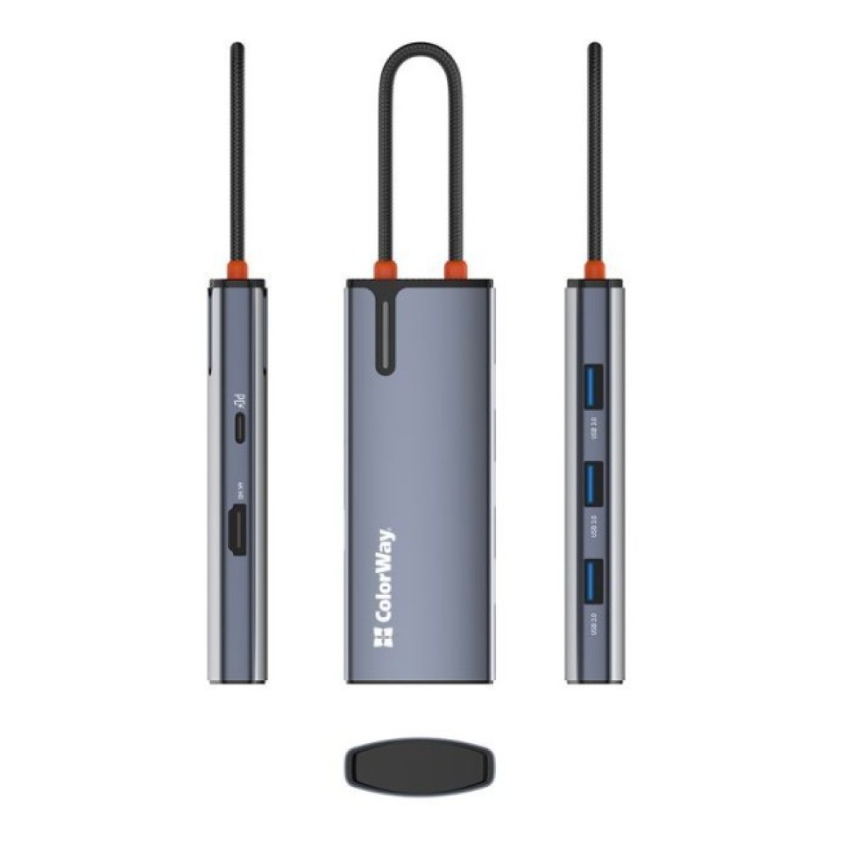 Док станція ColorWay Docking Station USB-C 5-в-1 Type C PD 100W/USB3.0х3/HDMI 4К (CW-HUB01) 98_98.jpg - фото 2
