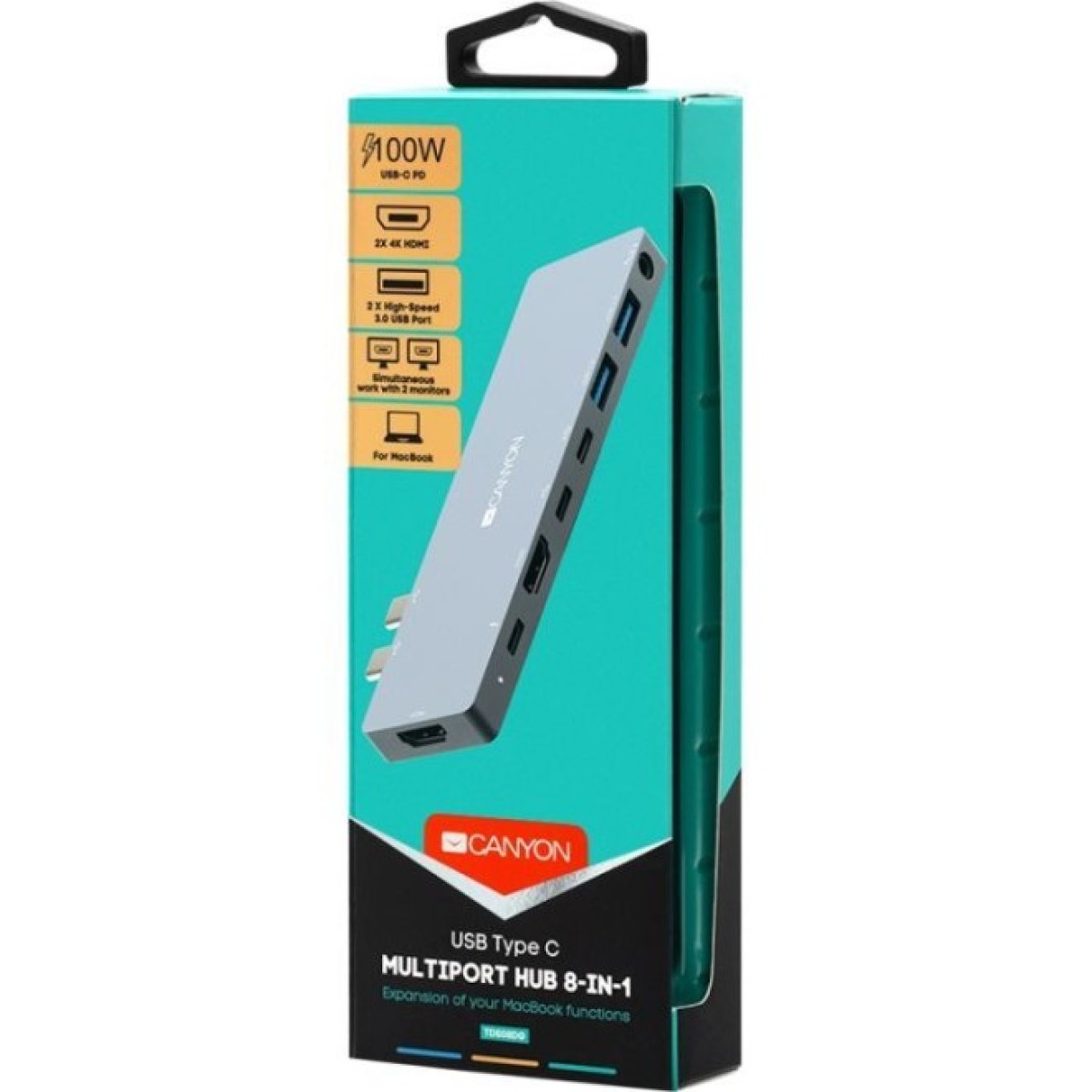 Док станция Canyon Docking Station with 8 ports, 1*Type C PD100W+2*Type C (CNS-TDS08DG) 98_98.jpg - фото 3