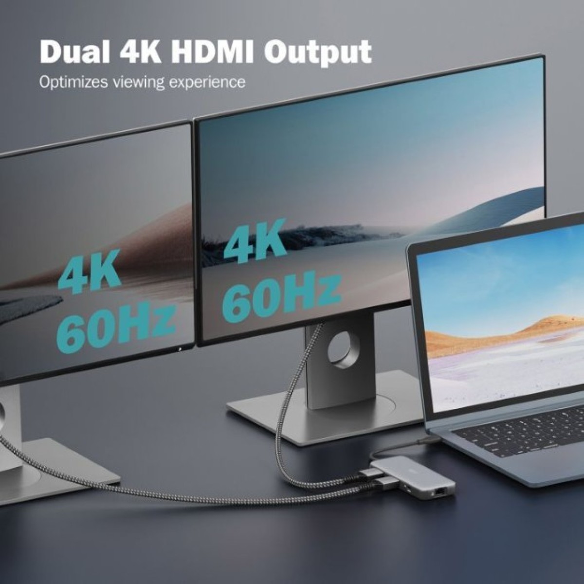 Док станція Digitus USB-C > 2xHDMI/2xUSB-A/USB-C/SD/MicroSD/RJ54 (DA-70915) 98_98.jpg - фото 2