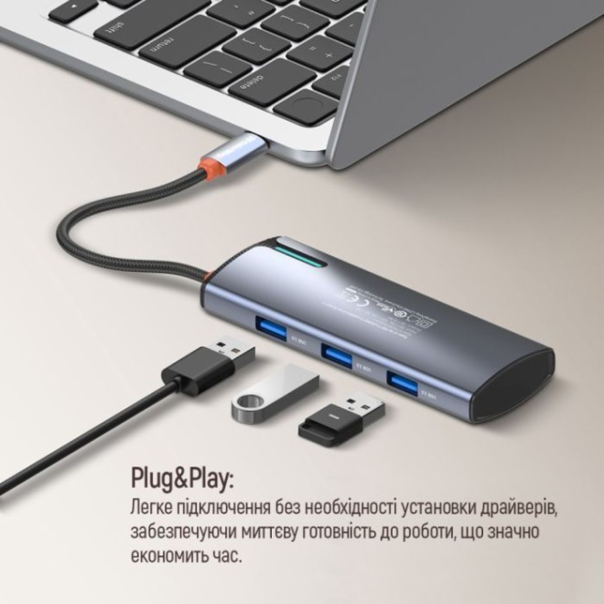 Док станція ColorWay Docking Station USB-C 5-в-1 Type C PD 100W/USB3.0х3/HDMI 4К (CW-HUB01) 98_98.jpg - фото 4
