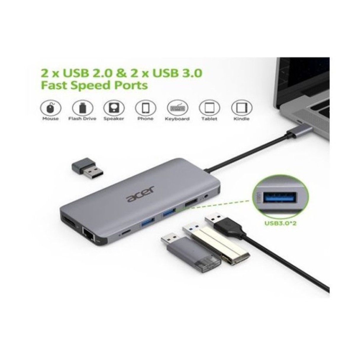 Док станция Acer 12in1 Type C dongle USB3.2, USB2.0, SD/TF, HDMI, PD, DP ... (HP.DSCAB.009) 98_98.jpg - фото 2