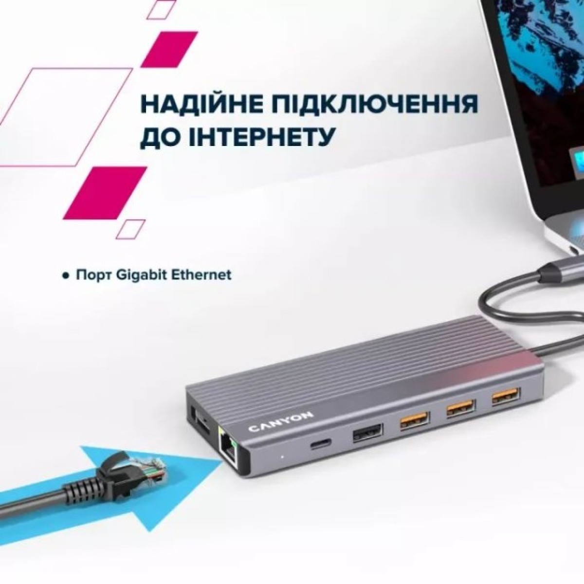 Док станция Canyon Docking Station DS-16 13 in 1 4k USB-C hub (CNS-TDS16) 98_98.jpg - фото 6