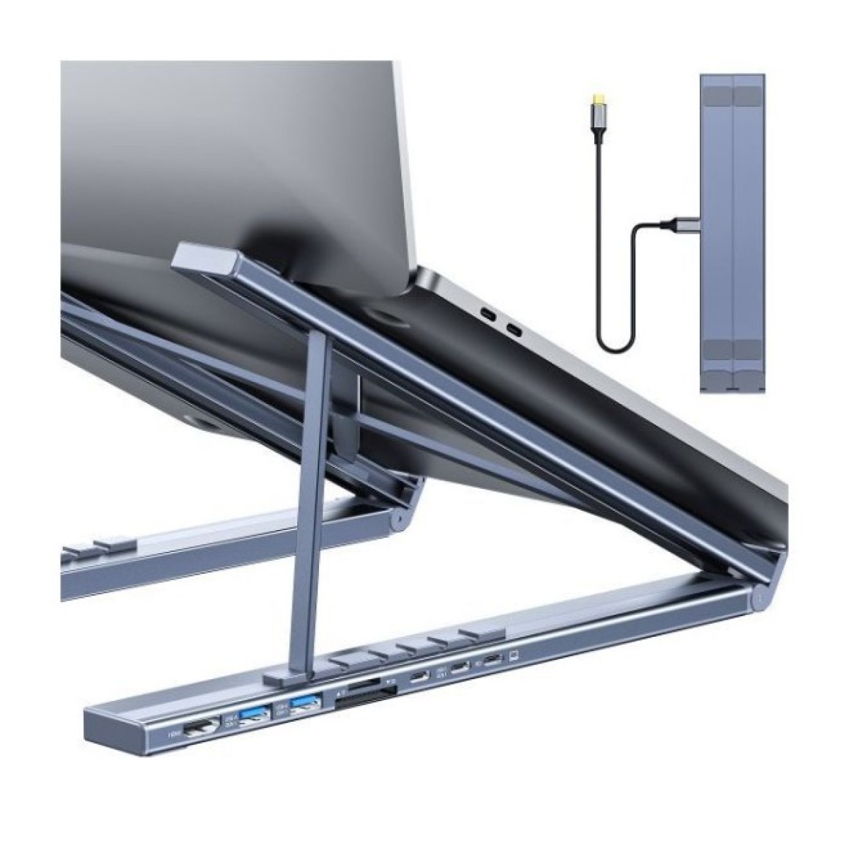 Док станция Choetech USB-C 7-in-1 (HDMI/PD/картридер/USB-A/USB-C) Docking Station (HUB-M48-GY) 98_98.jpg - фото 4