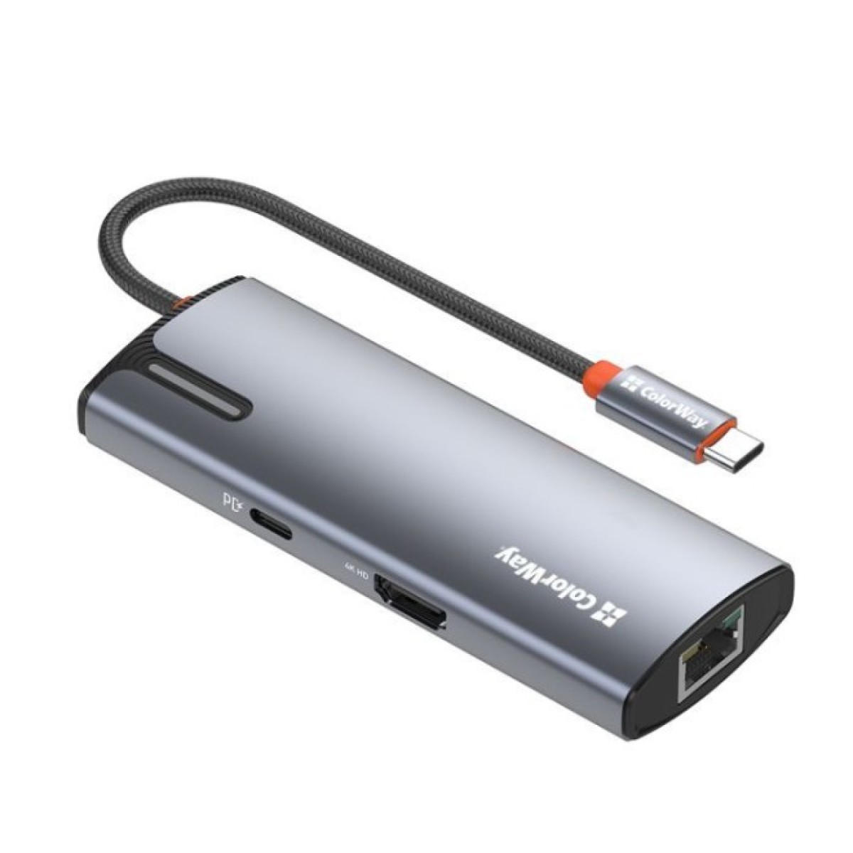Док станция ColorWay Docking Station USB-C 6-в-1 Type C PD 100W/USB3.0х3/HDMI 4К/RJ45 (CW-HUB02) 98_98.jpg - фото 1