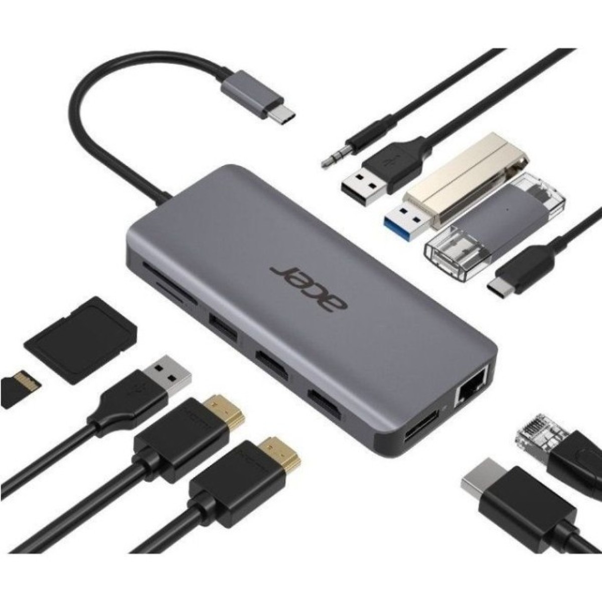 Док станция Acer 12in1 Type C dongle USB3.2, USB2.0, SD/TF, HDMI, PD, DP ... (HP.DSCAB.009) 98_98.jpg - фото 4