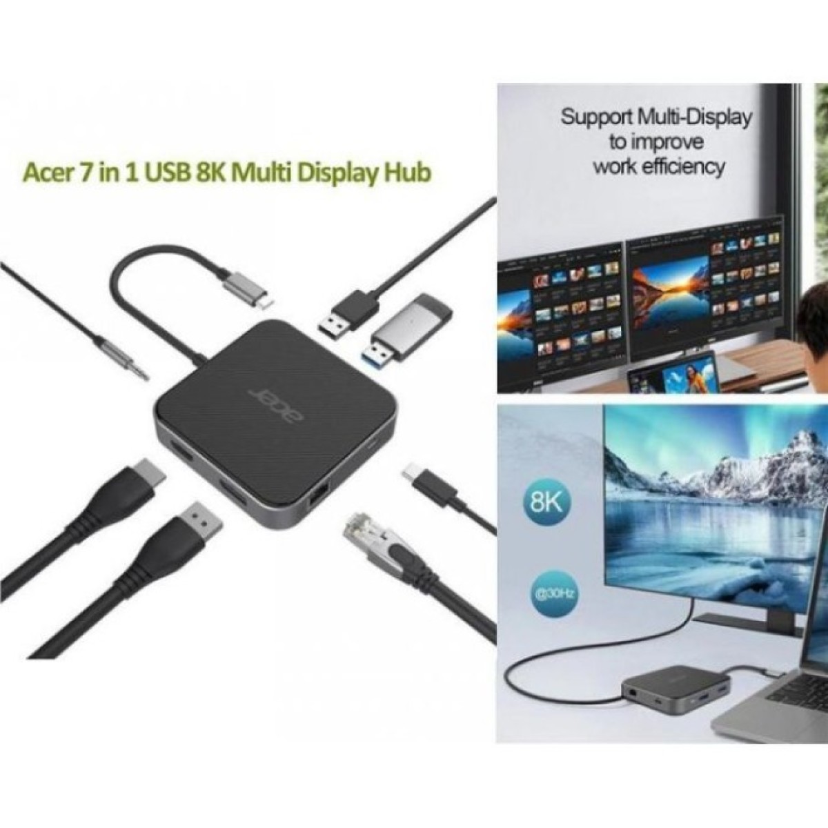 Док станція Acer 7-in-1, 8K, HDMI, DP, 2xUSB3.2, USB-C, RJ45, 3.5mm AP (HP.DSCAB.013) 98_98.jpg