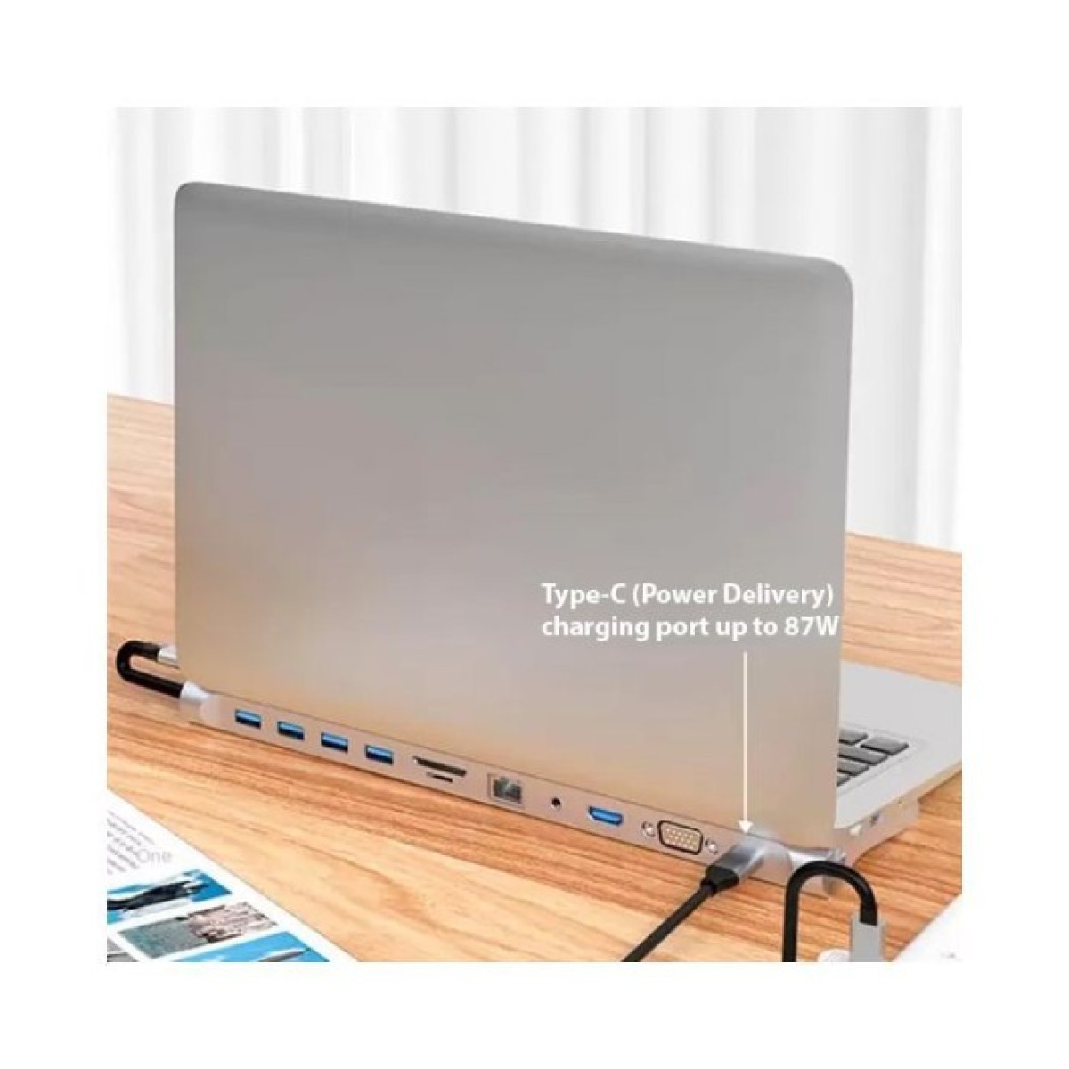 Док станція Dynamode 11-in-1 USB-C to HDTV 4K/30Hz, VGA, 1хUSB3.0, RJ45, Type-C PD, Audio, SD/MicroSD (BYL-2003) 98_98.jpg - фото 6