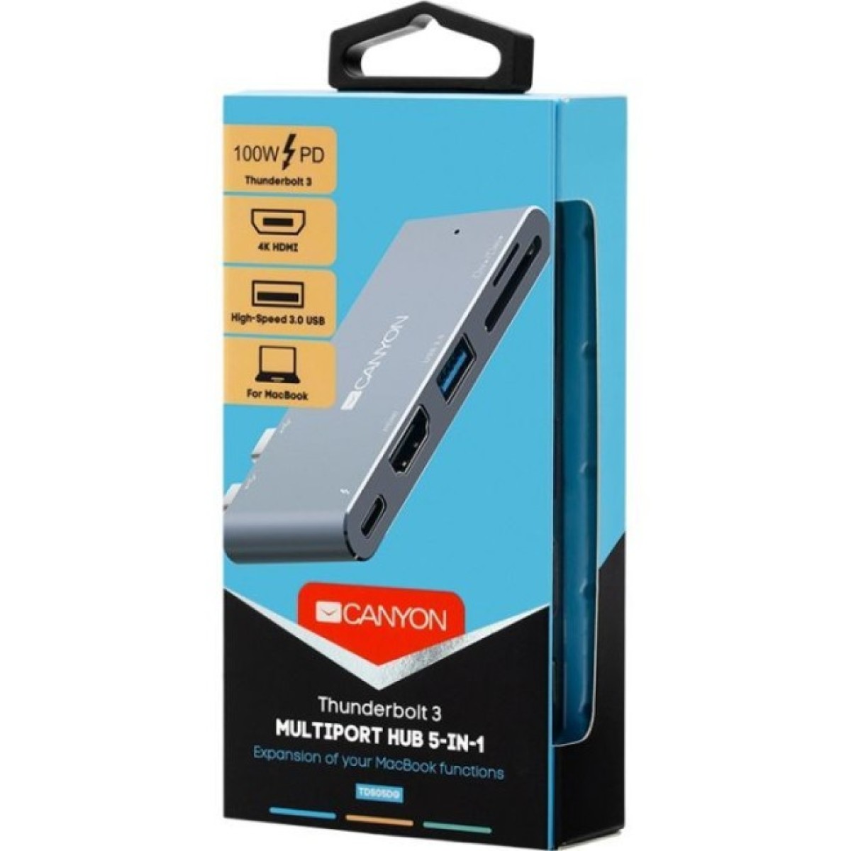 Док станція Canyon Docking Station with 5 ports, Thunderbolt 3, Input 100-240V (CNS-TDS05DG) 98_98.jpg - фото 3