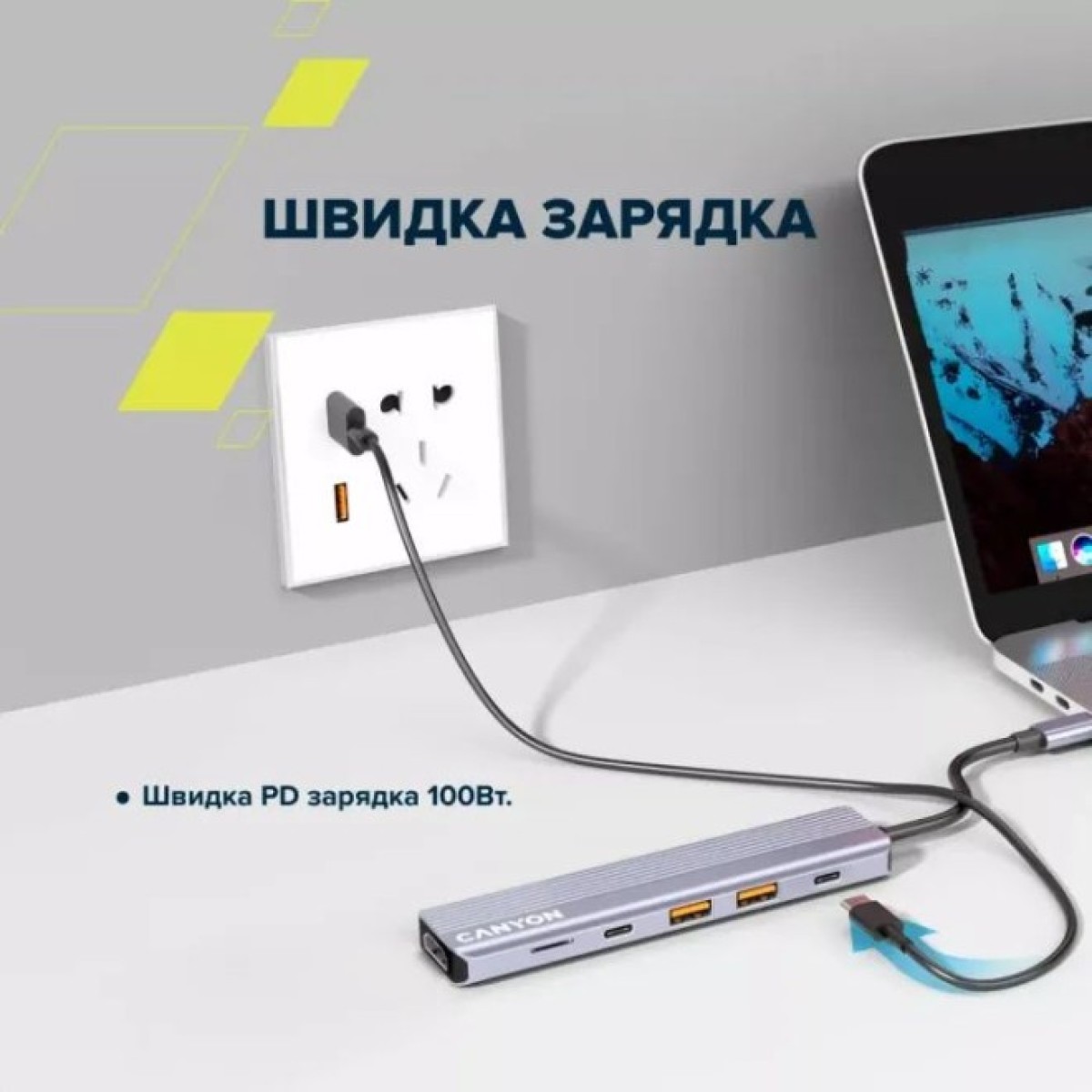 Док станция Canyon Docking Station DS-17 6 in 1 4k USB-C hub (CNS-TDS17) 98_98.jpg - фото 9