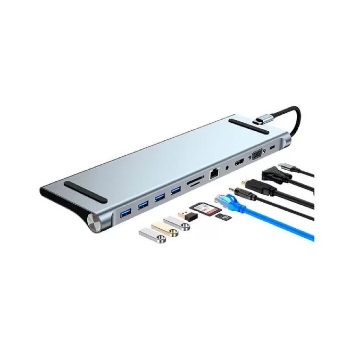 Док станція Dynamode 11-in-1 USB-C to HDTV 4K/30Hz, VGA, 1хUSB3.0, RJ45, Type-C PD, Audio, SD/MicroSD (BYL-2003) 98_98.jpg - фото 8