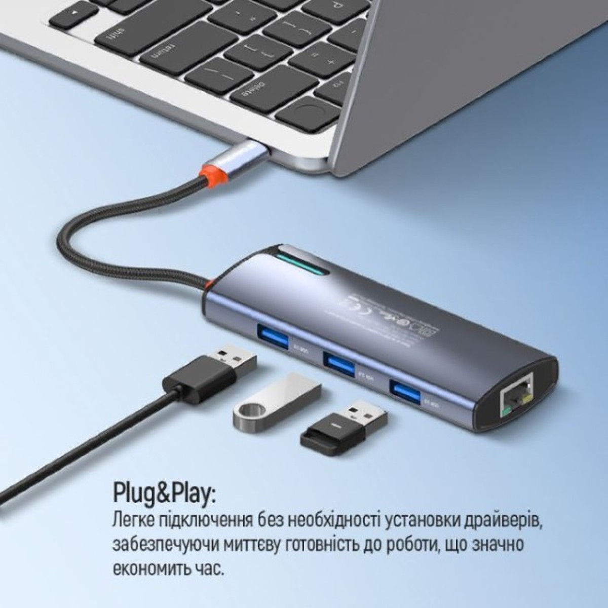 Док станция ColorWay Docking Station USB-C 6-в-1 Type C PD 100W/USB3.0х3/HDMI 4К/RJ45 (CW-HUB02) 98_98.jpg - фото 9
