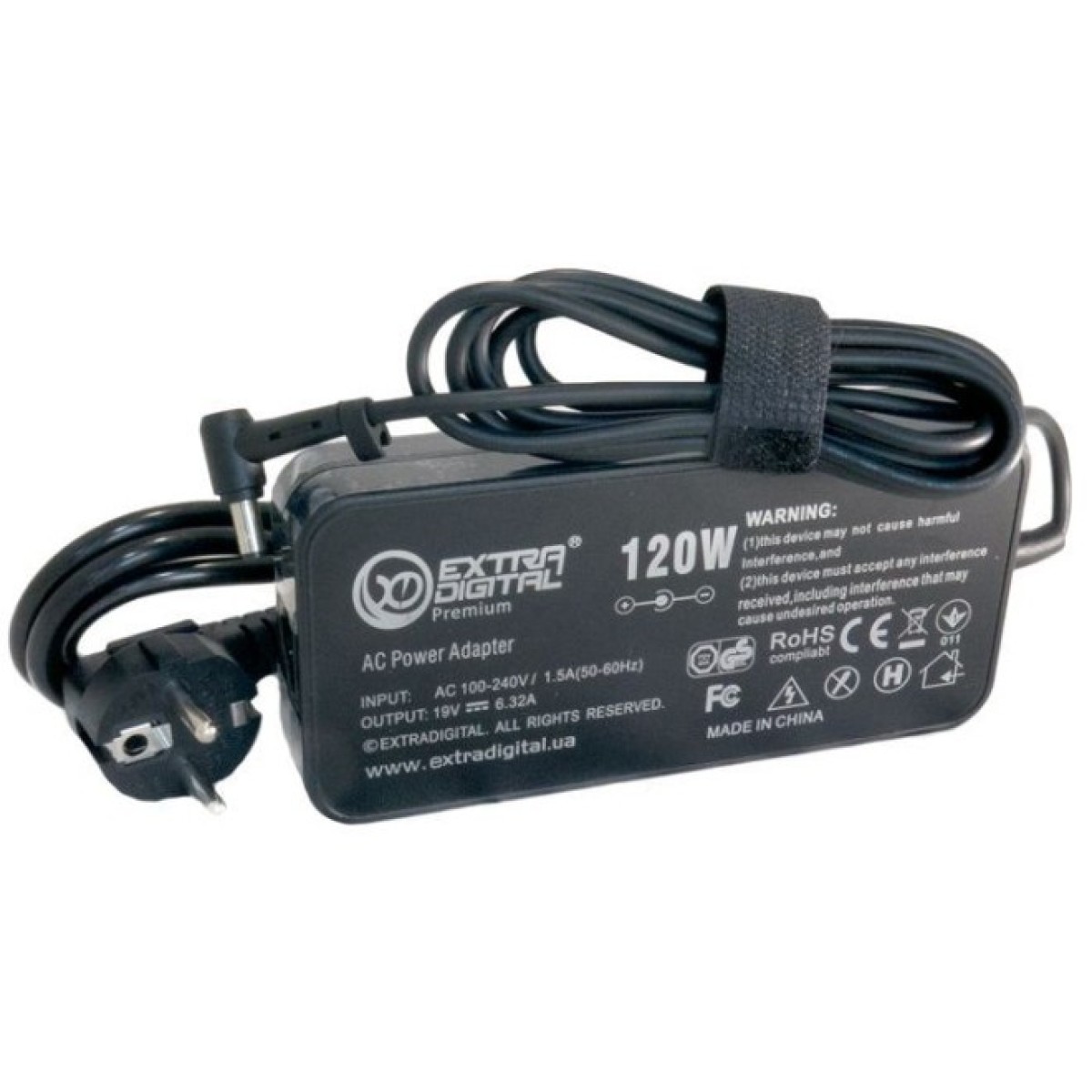 Блок питания к ноутбуку Extradigital Asus 19V, 6.32A, 120W (5.5x2.5) Slim (PSA3892) 256_256.jpg
