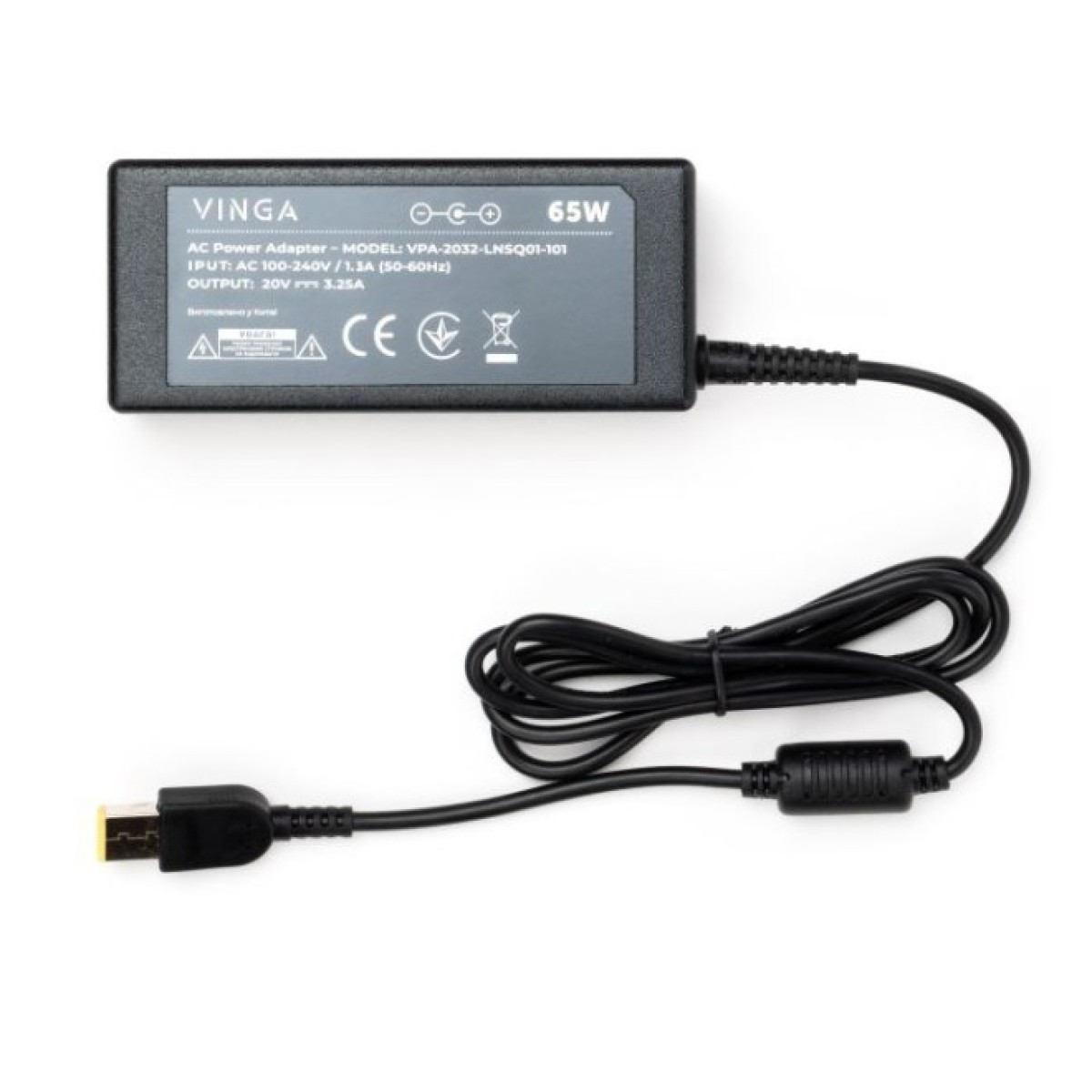 Блок питания к ноутбуку Vinga Lenovo 65W 20V 3.25А square with pin (VPA-2032-LNSQ01-101) 98_98.jpg - фото 3