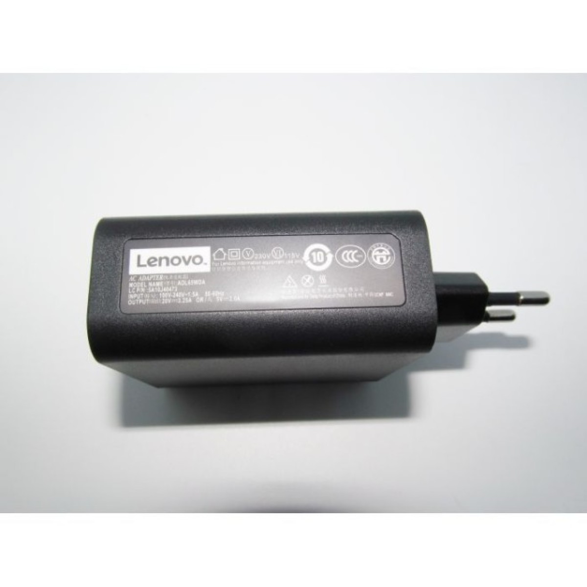 Блок живлення до ноутбуку Lenovo 65W 20V, 3.25A / 5V, 2A роз'єм bevel USB (косий) wall mount (ADL65WDA / A40248) 98_98.jpg - фото 2