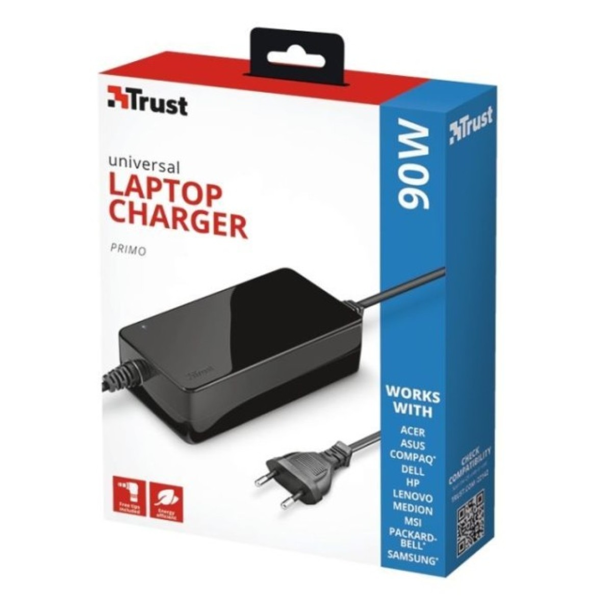 Блок живлення до ноутбуку Trust Primo 90W-19V Universal Laptop (22142_TRUST) 98_98.jpg - фото 3