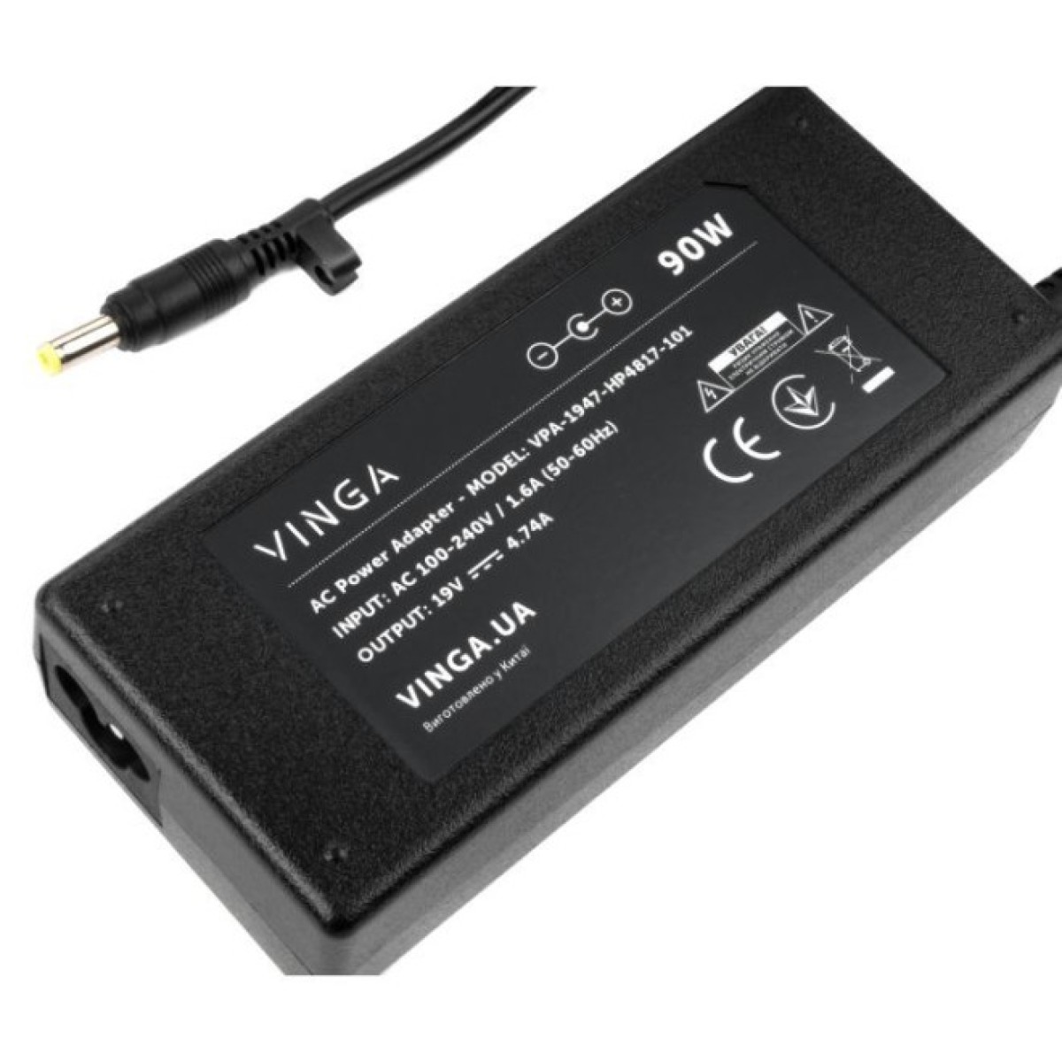 Блок живлення до ноутбуку Vinga HP 90W 19V 4.74A 4.8*1.7 (VPA-1947-HP4817-101) 98_98.jpg - фото 4