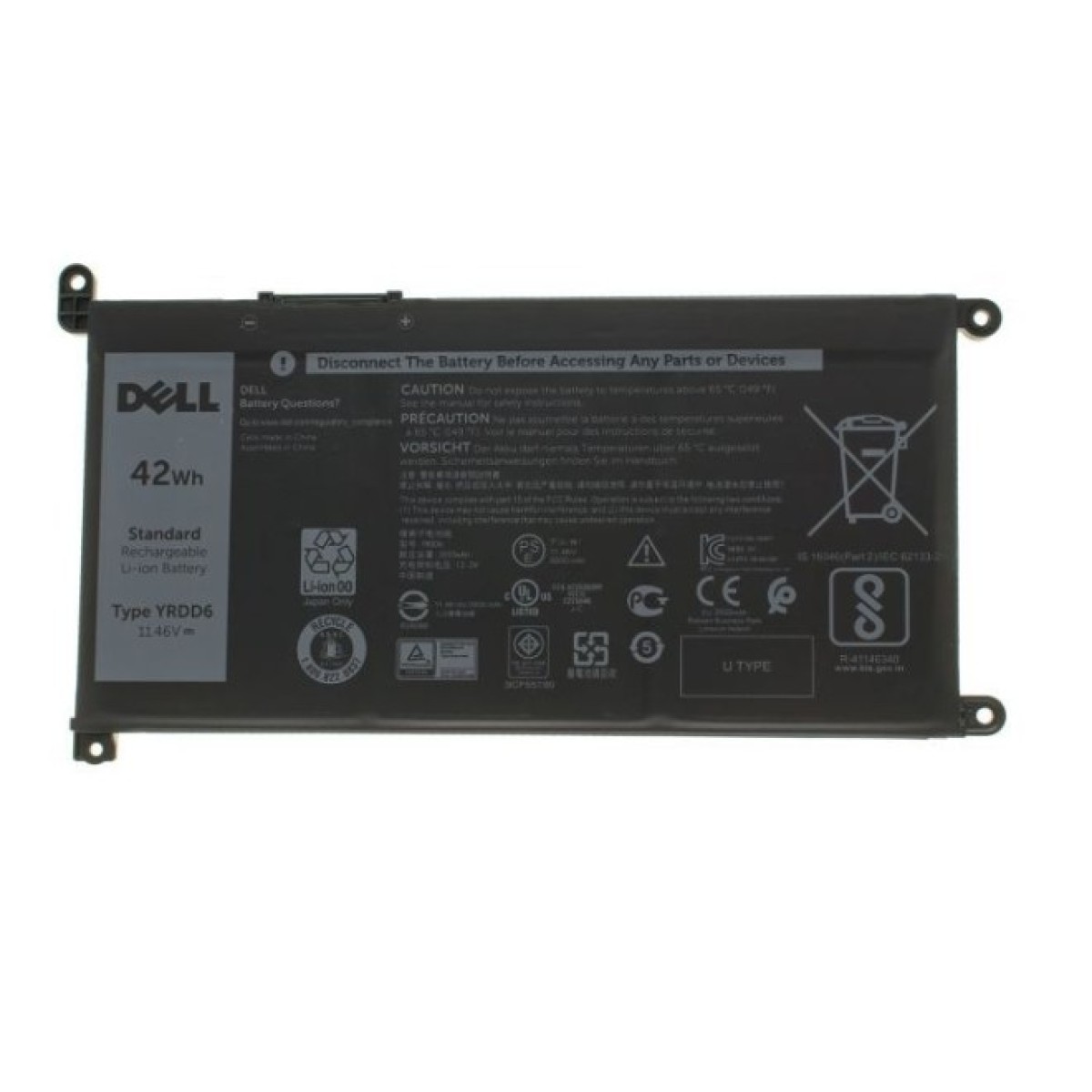 Аккумулятор для ноутбука Dell Inspiron 15-5585 YRDD6, 42Wh (3500mAh), 3cell, 11.46V (A47678) 256_256.jpg