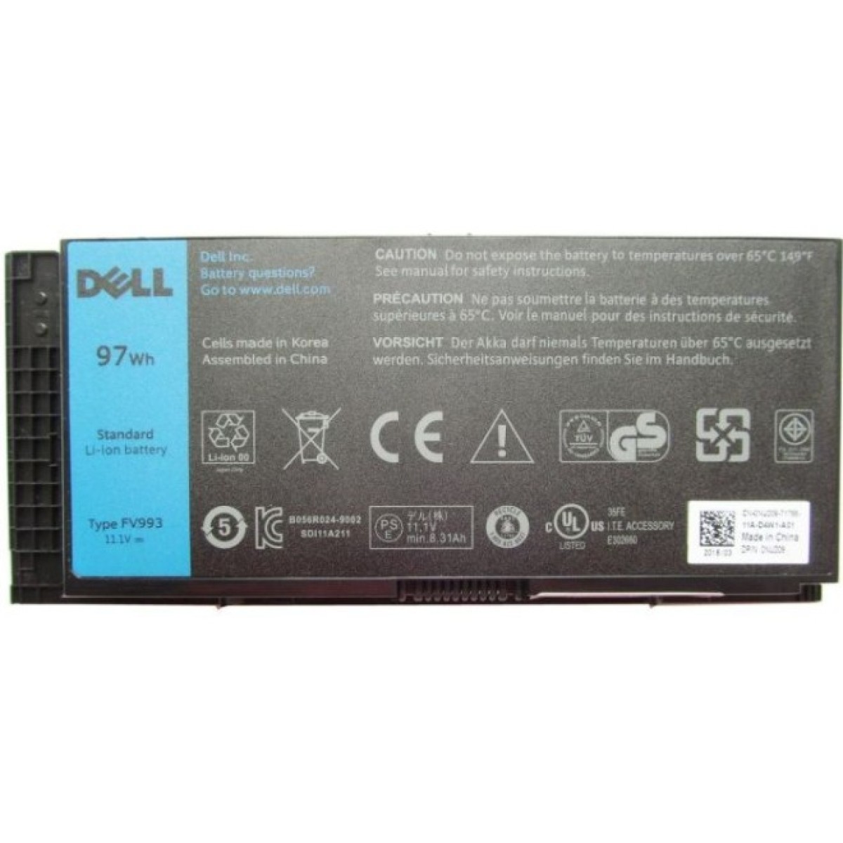 Аккумулятор для ноутбука Dell Precision M4800 FV993, 8310mAh (97Wh), 9cell, 11.1V, Li-ion, (A47365) 256_256.jpg