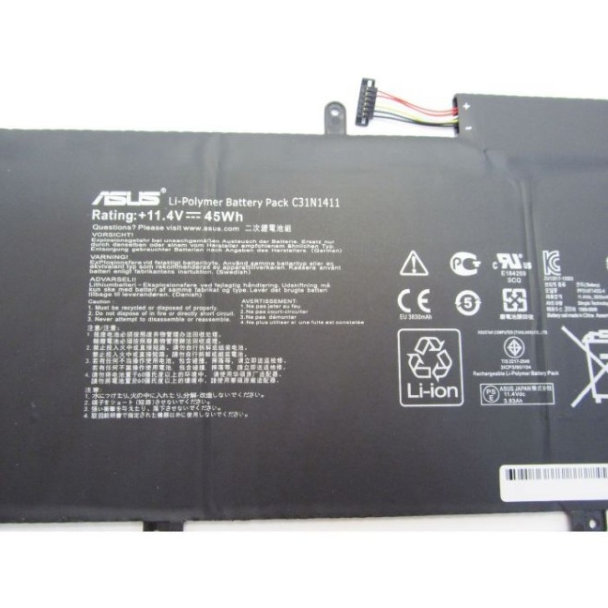 Акумулятор до ноутбука ASUS UX305FA C31N1411, 3830mAh (45Wh), 6cell, 11.4V, Li-ion (A47183) 98_98.jpg - фото 2