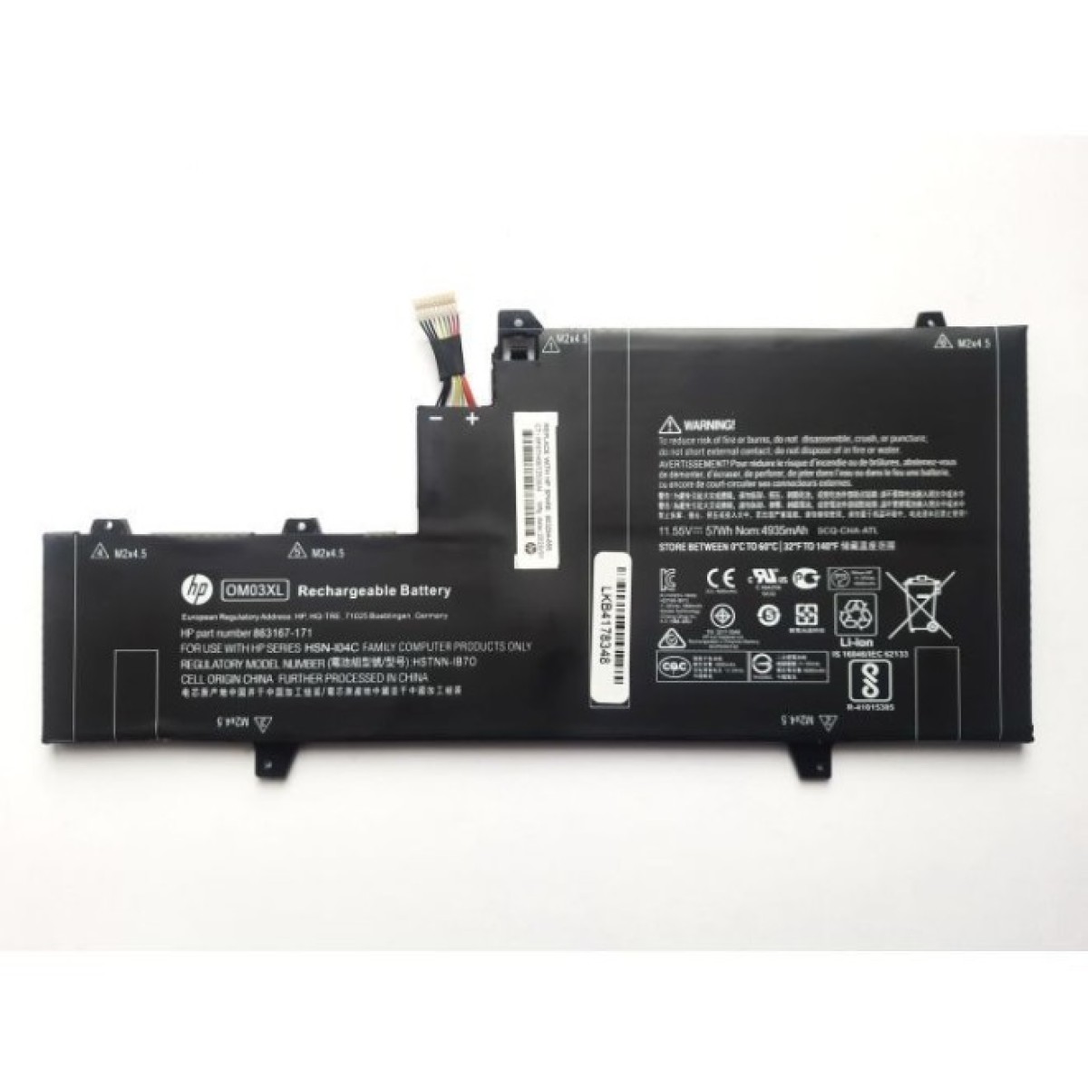 Аккумулятор для ноутбука HP EliteBook Folio 1030 G2 OM03XL, 57Wh (4935mAh), 3cell, 11 (A47555) 98_98.jpg - фото 2