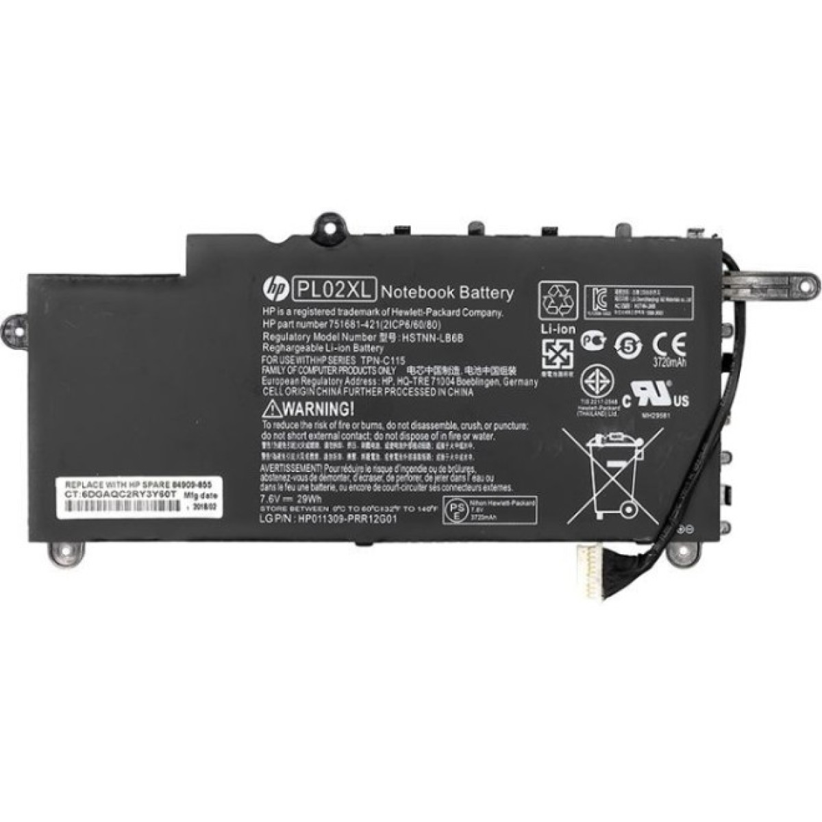 Аккумулятор для ноутбука HP Pavilion 11-N X360 (HSTNN-LB6B) 7.6V 29Wh (NB460816) 256_256.jpg