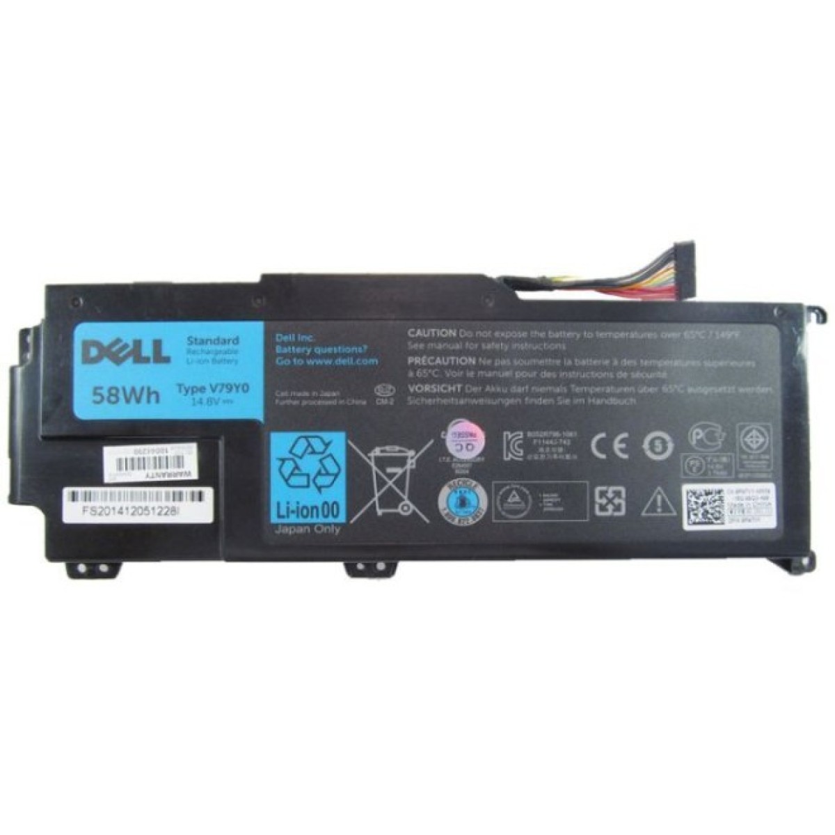 Аккумулятор для ноутбука Dell XPS 14Z V79Y0 58Wh (4000mAh) 8cell 14.8V Li-ion (A41875) 256_256.jpg