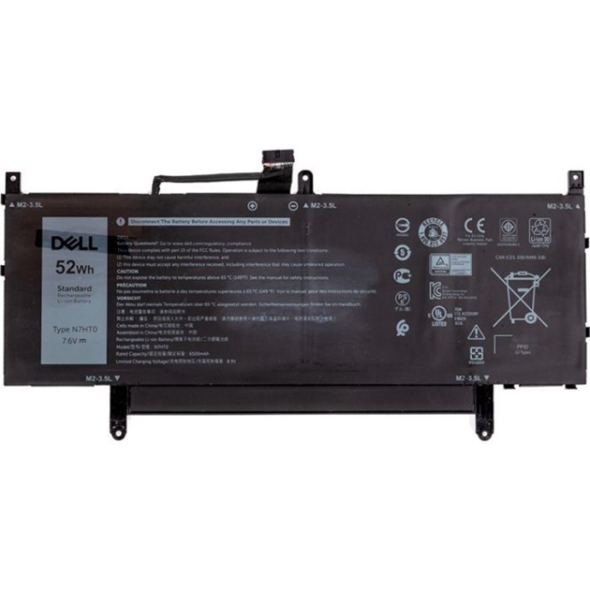 Аккумулятор для ноутбука Dell Latitude 9510 (N7HT0) 7.6V 6500mAh (NB441693) 256_256.jpg
