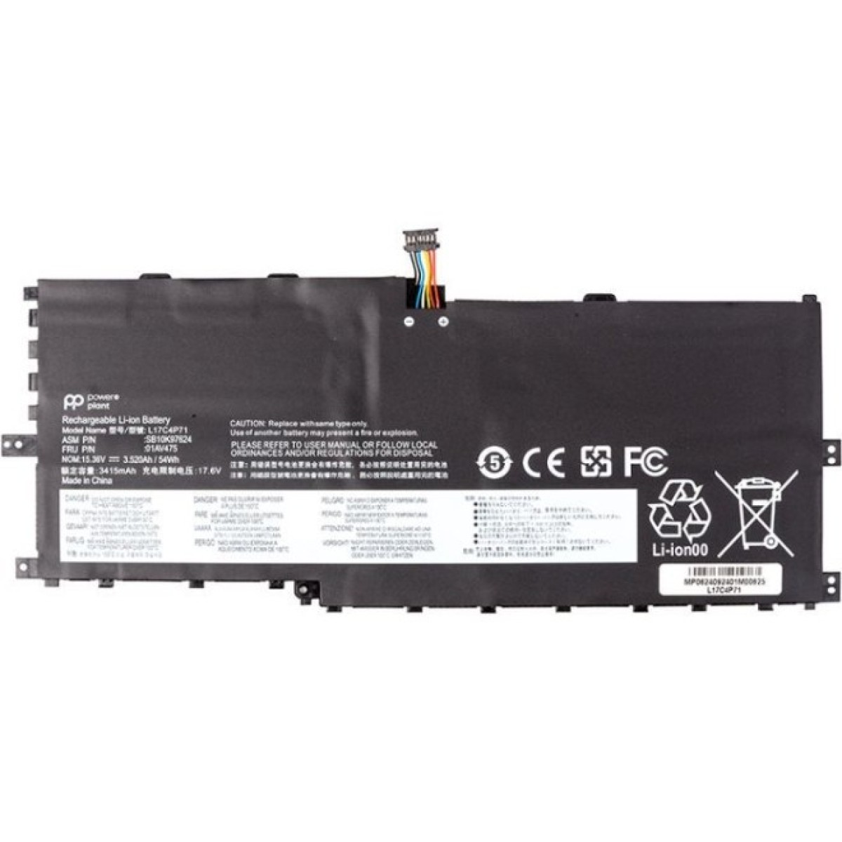 Аккумулятор для ноутбука LENOVO ThinkPad X1 Yoga 2018 (L17C4P71) 15.36V 3520mAh PowerPlant (NB482566) 256_256.jpg