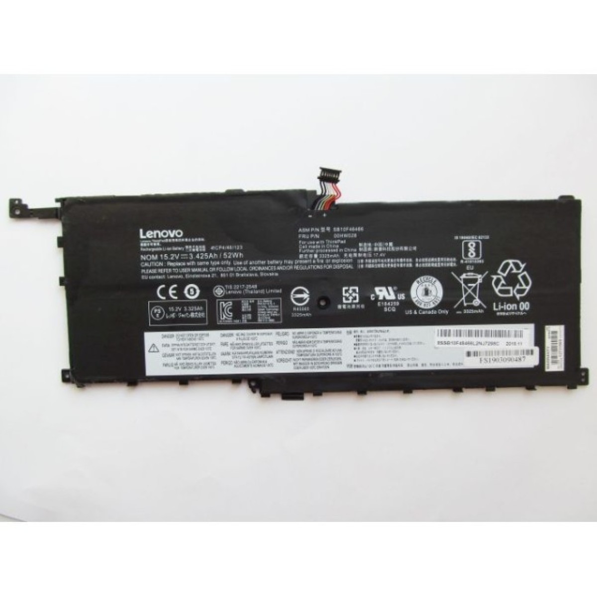 Аккумулятор для ноутбука Lenovo ThinkPad X1 Carbon (4th Gen) 00HW028, 3425mAh (52Wh), 4cell, (A47395) 98_98.jpg - фото 1