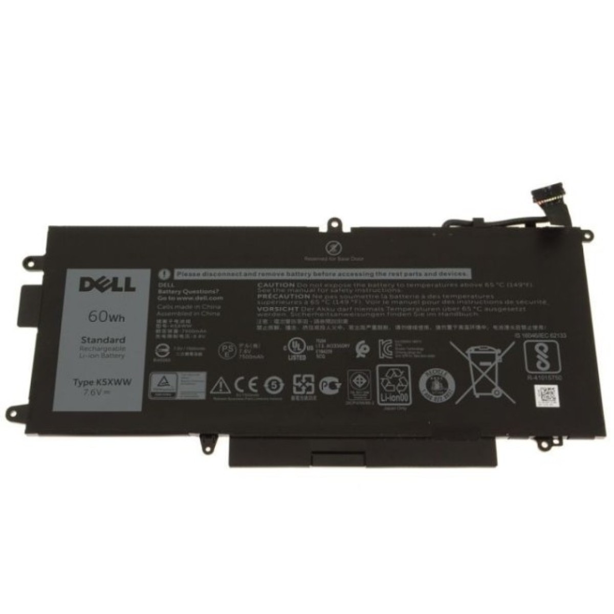 Аккумулятор для ноутбука Dell Latitude 7390 K5XWW, 7500mAh (60Wh), 4cell, 7.6V, Li-ion (A47682) 98_98.jpg - фото 1