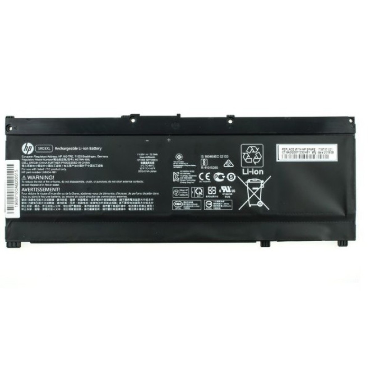 Аккумулятор для ноутбука HP Pavilion 15-cx SR03XL, 4550mAh (52.5Wh),3cell,11.55V,Li-ion (A47553) 256_256.jpg