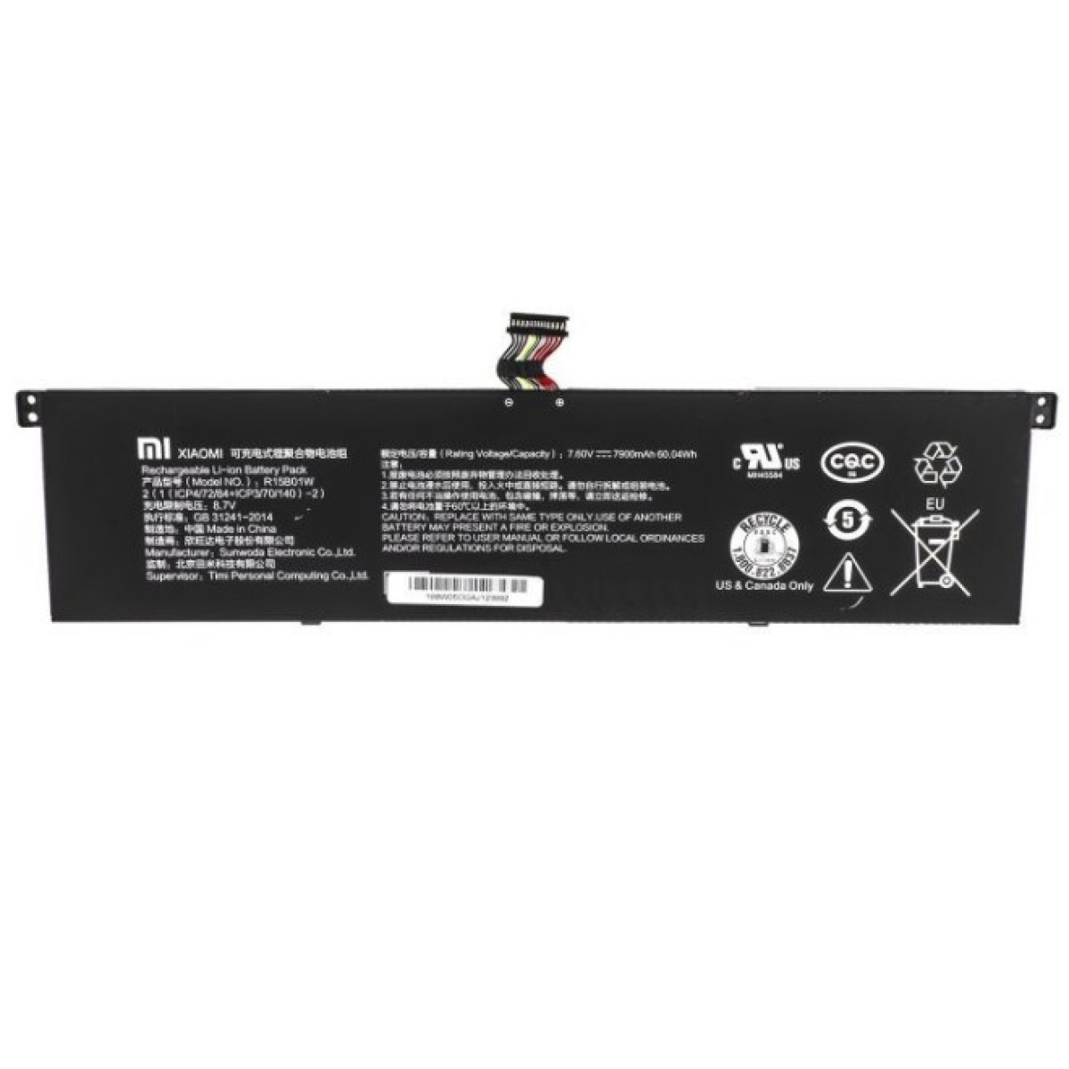 Аккумулятор для ноутбука Xiaomi R15B01W (Mi Notebook Pro 15.6"), 7900mAh (60.04Wh),4cell, 7. (A47639) 98_98.jpg - фото 1
