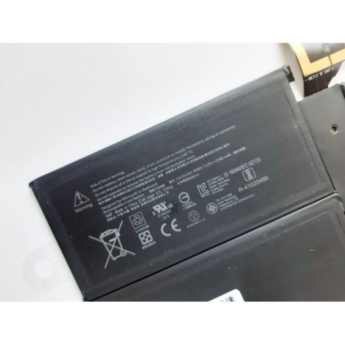 Акумулятор до ноутбука Microsoft Surface Pro 5 (Model 1796) G3HTA038H, 5940mAh (45Wh), 4cell, (A47516) 98_98.jpg - фото 2