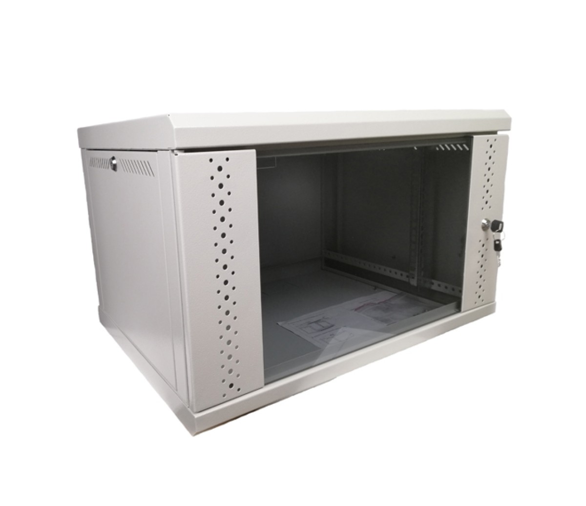 Серверный шкаф 6U, EServer 600х350х370 (Ш*Г*В), стекло, серый - фото 2