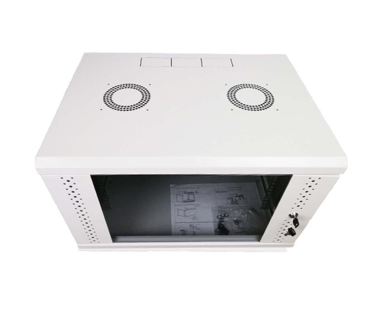 Серверный шкаф 6U, EServer 600х350х370 (Ш*Г*В), стекло, серый - фото 4