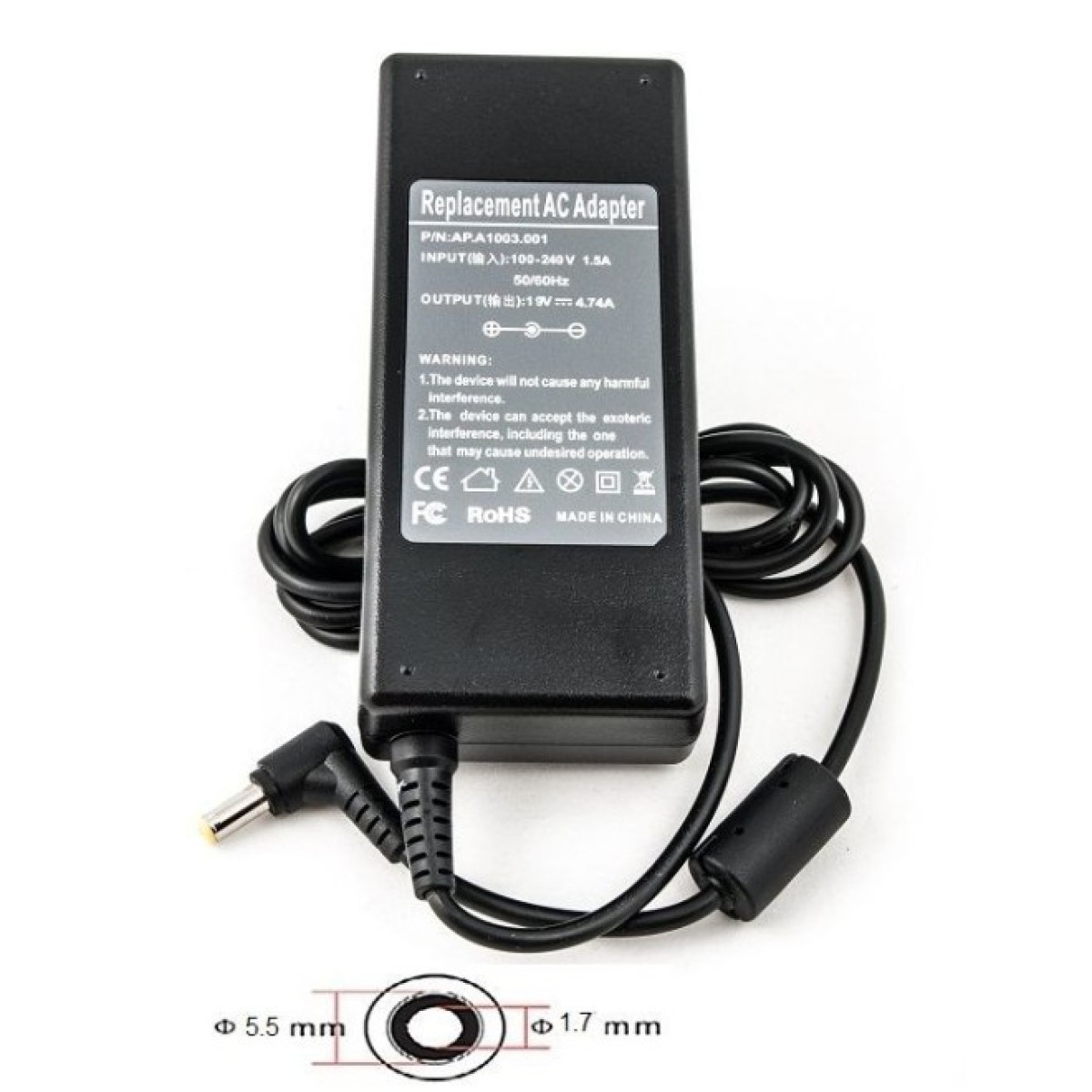 Блок питания к ноутбуку PowerPlant ACER 220V, 19V 90W 4.74A (5.5*1.7) (AC90F5517) 256_256.jpg
