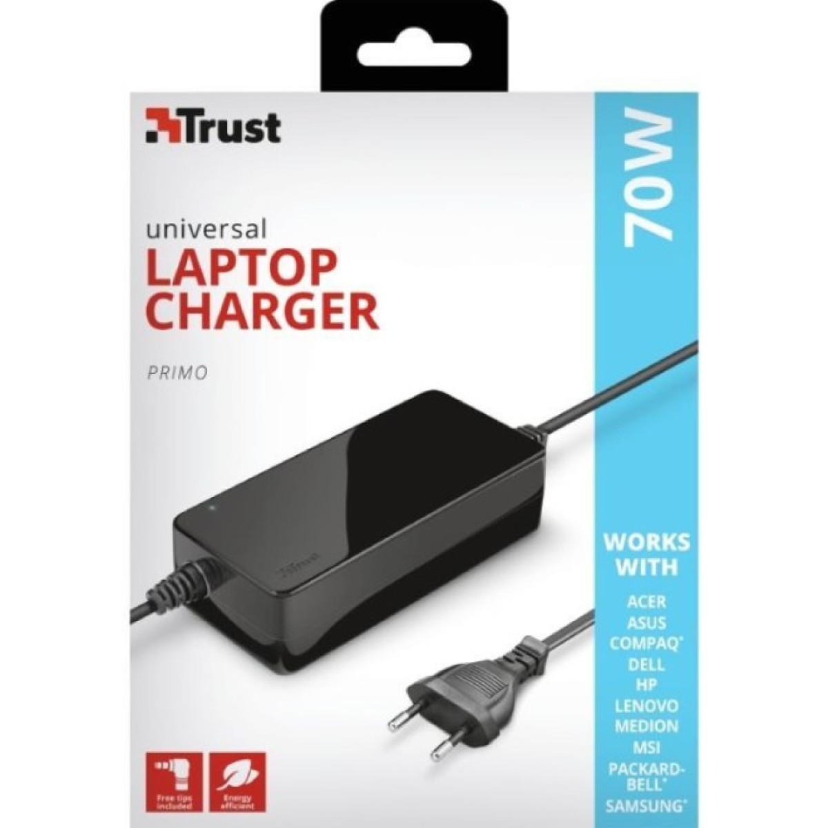 Блок питания к ноутбуку Trust Primo 70W-19V Universal Laptop Charger (22141_TRUST) 98_98.jpg - фото 3