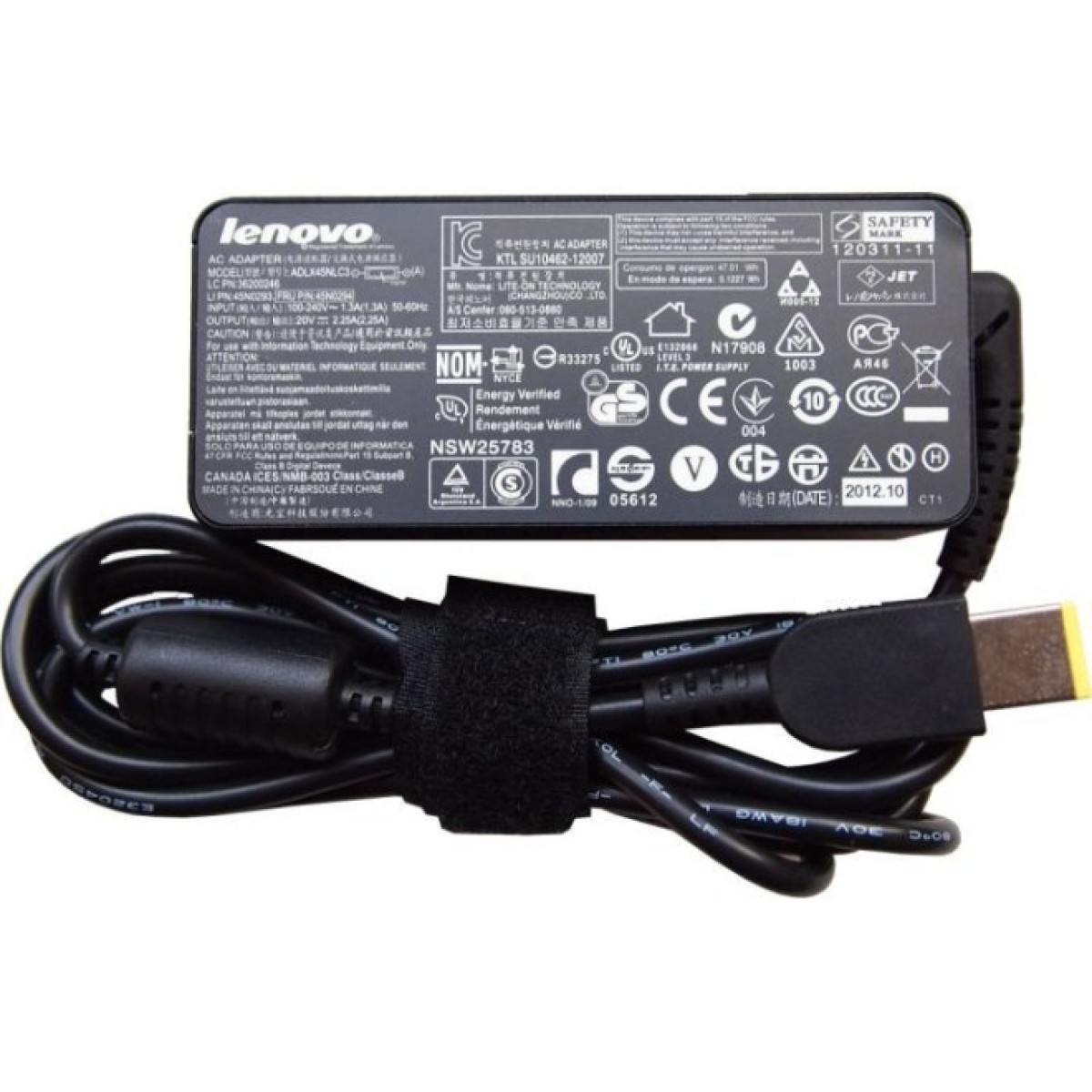 Блок питания к ноутбуку Lenovo 45W 20V 2.25A разъем прямоугольный (pin inside) (ADLX45NLC3 / A40154) 256_256.jpg