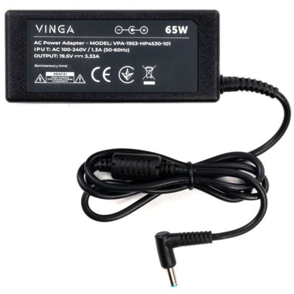 Блок питания к ноутбуку Vinga HP 65W 19.5V 3.33А 4.5*3.0 (VPA-1953-HP4530-101) 98_98.jpg - фото 2