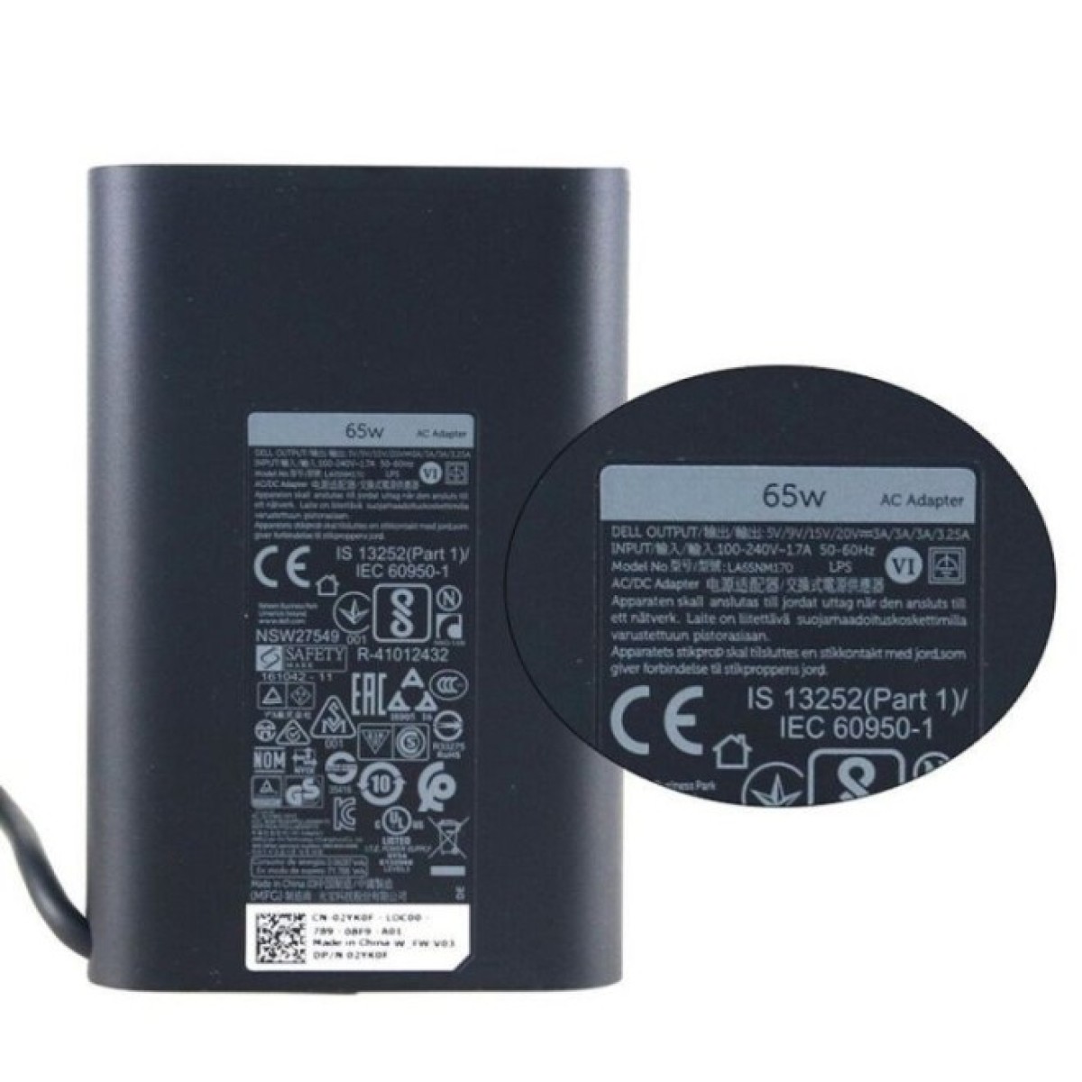 Блок живлення до ноутбуку Dell 65W Oval 20V роз'єм Type-C (HA65NM170 / A40243) 98_98.jpg - фото 2