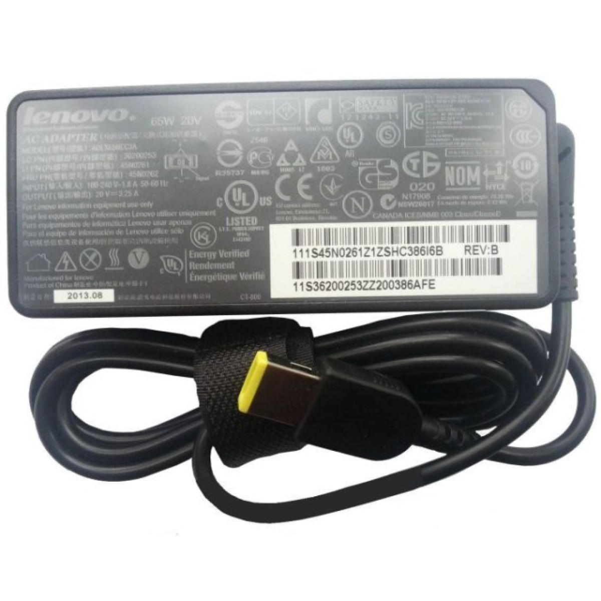 Блок питания к ноутбуку Lenovo 65W 20V 3.25А разъем прямоугольный (pin inside) (PA-1900-081 / A40132) 256_256.jpg